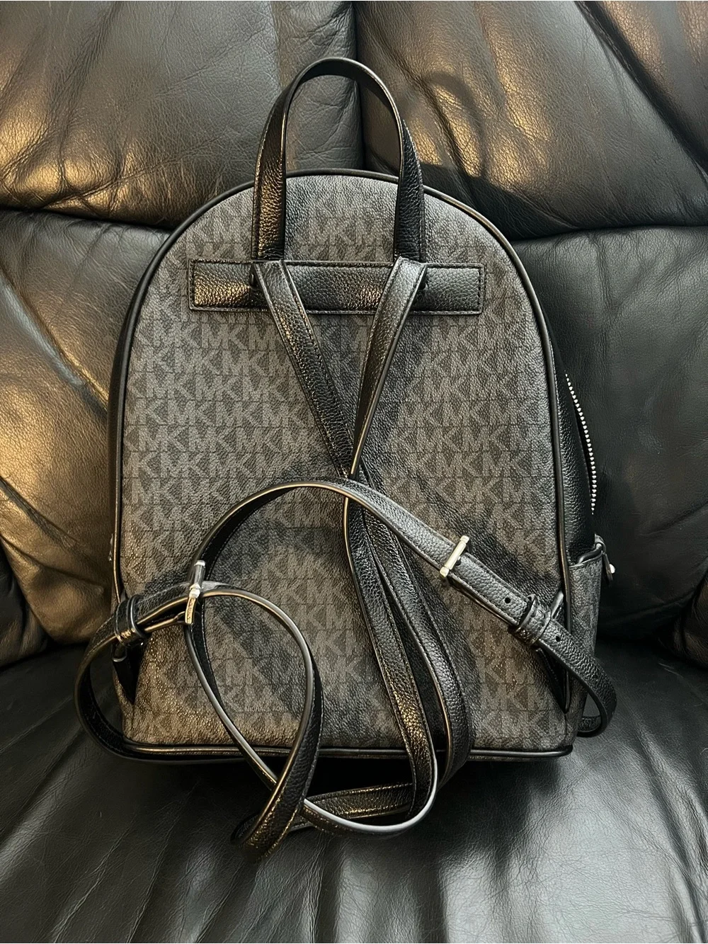 Michael Kors Black & Gray Signature Backpack